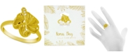 Kona Bay Crystal Accent Flower Ring in Gold-Plate